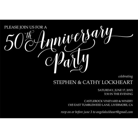 Script 50th Anniversary Party Invitations